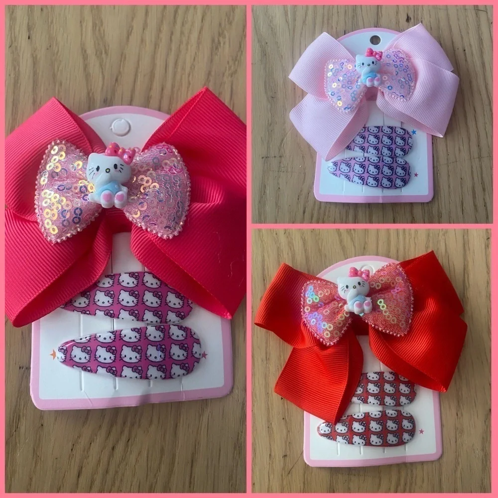 🆕 Hello Kitty Hair Bow + Hair Clips 🆕